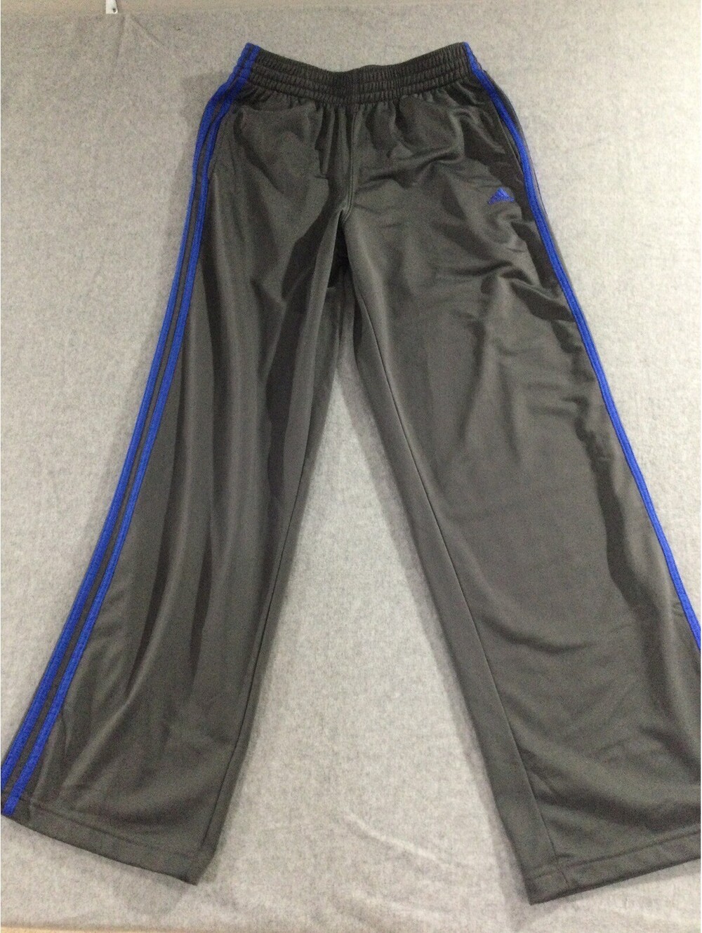 Adidas Mens Gray Blue Tricot Straight Leg Track Pants Medium 2012 Pockets